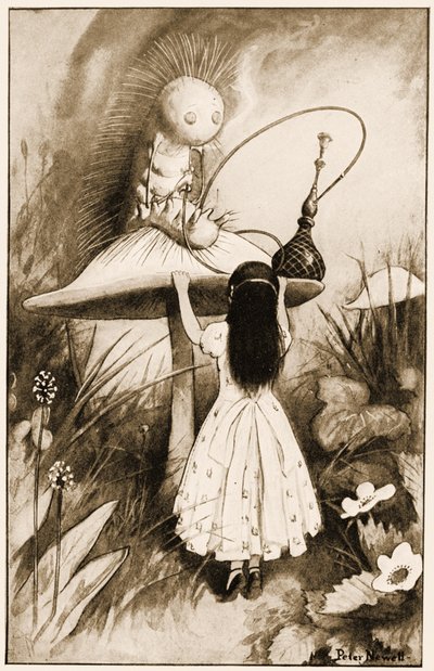 The Caterpillar and Alice Looked at Each Other, Illustration for Lewis Carroll